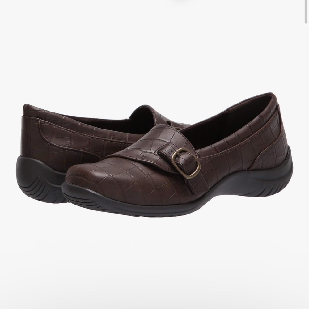 Easy Street Women's 6.5 Shoes Cinnamon Sneaker Faux Croco Brown Comfort